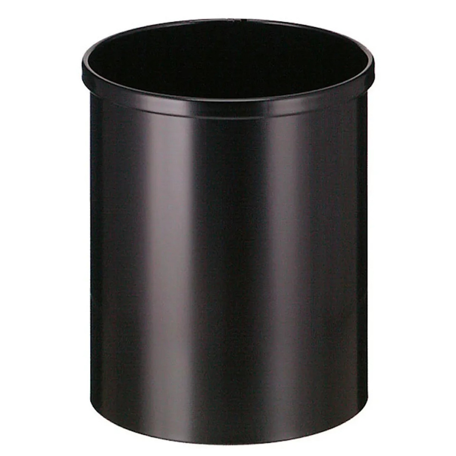 PROREGAL Runder Metall Papierkorb Schwarz Höhe: 30,5 cm, Durchmesser: 25,5 cm - Bild 2