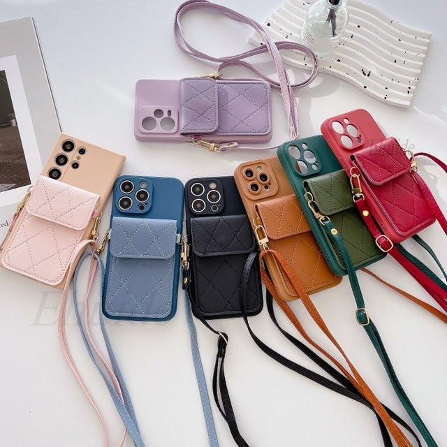 Crossbody Lanyard Handyhülle aus Leder für Xiaomi Mi 17T 15T 14T Redmi Note 15 14 13 12 Pro Plus 15C 14C mit Kartenfach und Standfunktion in Weiß - Bild 1