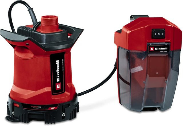 Einhell Power X-Change Akku-Schmutzwasserpumpe GE-DP 18/25 LL Li Solo als Tauch- und Druckpumpe in Rot/Schwarz - Bild 1