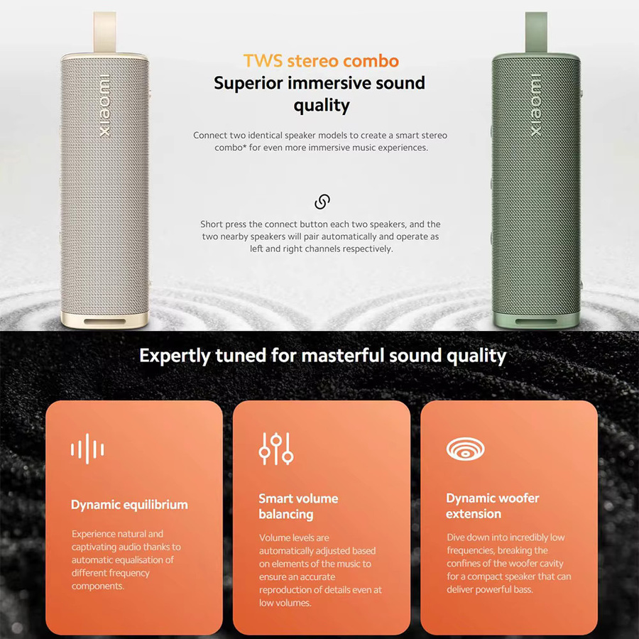 Xiaomi Sound Outdoor Tragbarer Bluetooth-Lautsprecher mit 30W, TWS, IP67 Wasserdicht, Schwarz - Bild 4