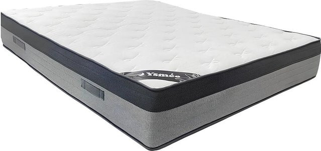 YSMÉE Hybrid-Matratze mit Taschenfederkern und Memory-Schaum, Weiß, B/T: 200 x 200 cm - Bild 1