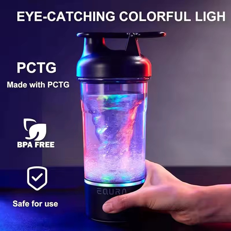 PLUZZ Elektrische Shaker-Flasche in Schwarz, 25 Unzen wiederaufladbarer USB-C Protein-Mixer aus BPA-freiem Kunststoff - Bild 2