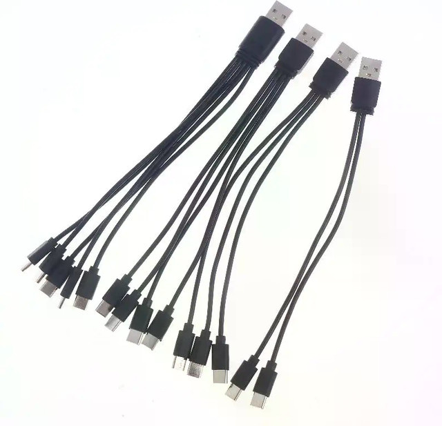 KOQZM USB-zu-Typ-C-Splitter-Adapterkabel Schwarz, Länge: 20 cm - Bild 1