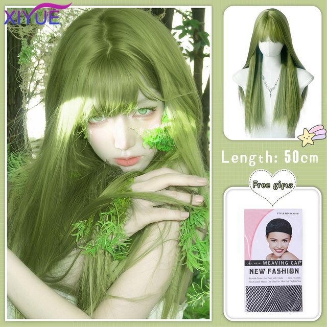 XIYUE Cosplay-Perücke mit Pony, Synthetisch, 20 Zoll, Fruchtgrün, Damen - Bild 1