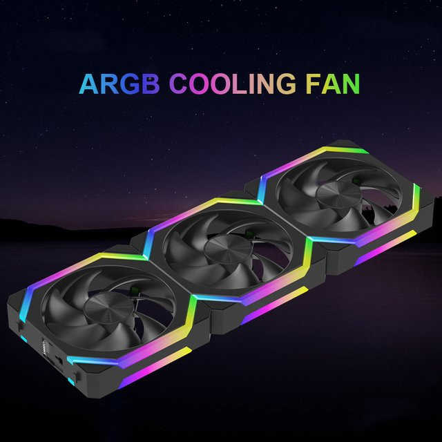 RGEEK ARGB Gaming-PC Lüfter, modular und stapelbar, PWM, geräuschlos, Schwarz, Multicolour - Bild 1