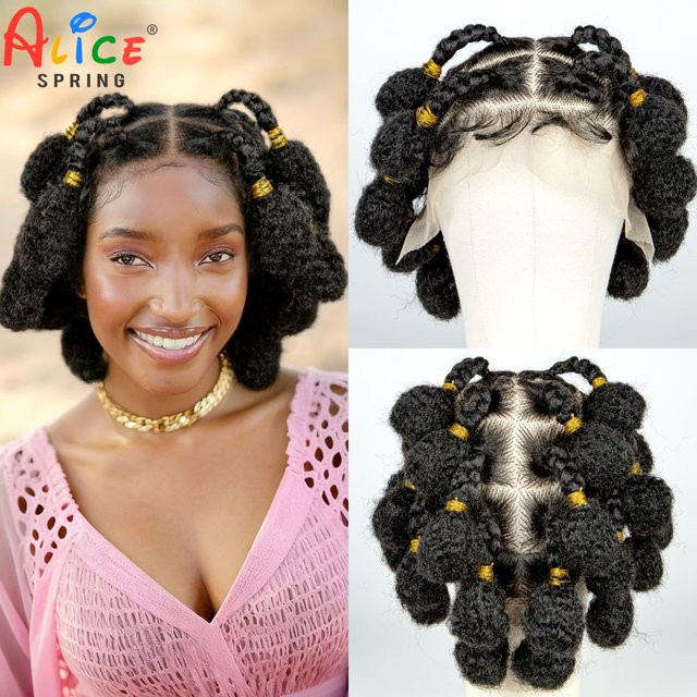ALICE SPRING Bantu-Zopfperücke, synthetisch, kurz, Damen - Bild 1