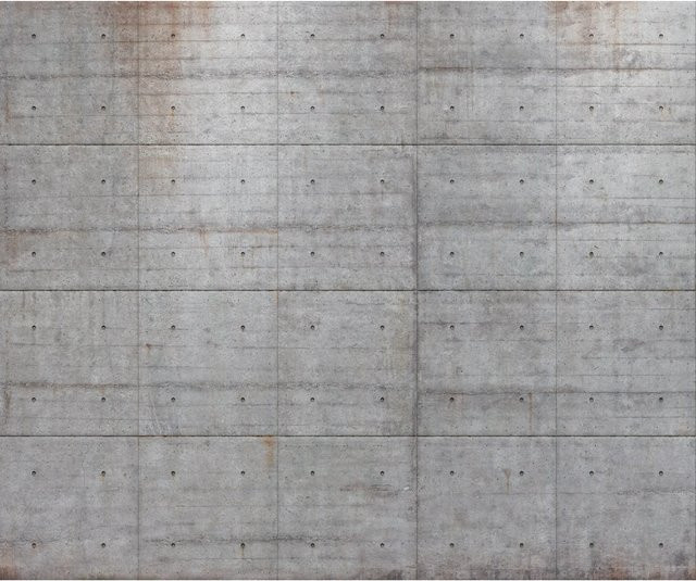 Komar Fototapete Vlies Concrete Blocks in Grau, Breite: 300 cm, Höhe: 250 cm - Bild 1