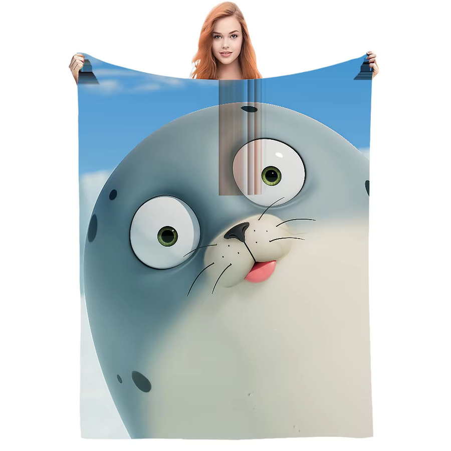 S-SealookS Kuschelige Kinderdecke aus blauem Kunstfell als weicher Überwurf für Bett, Sofa oder Kinderwagen - Bild 4