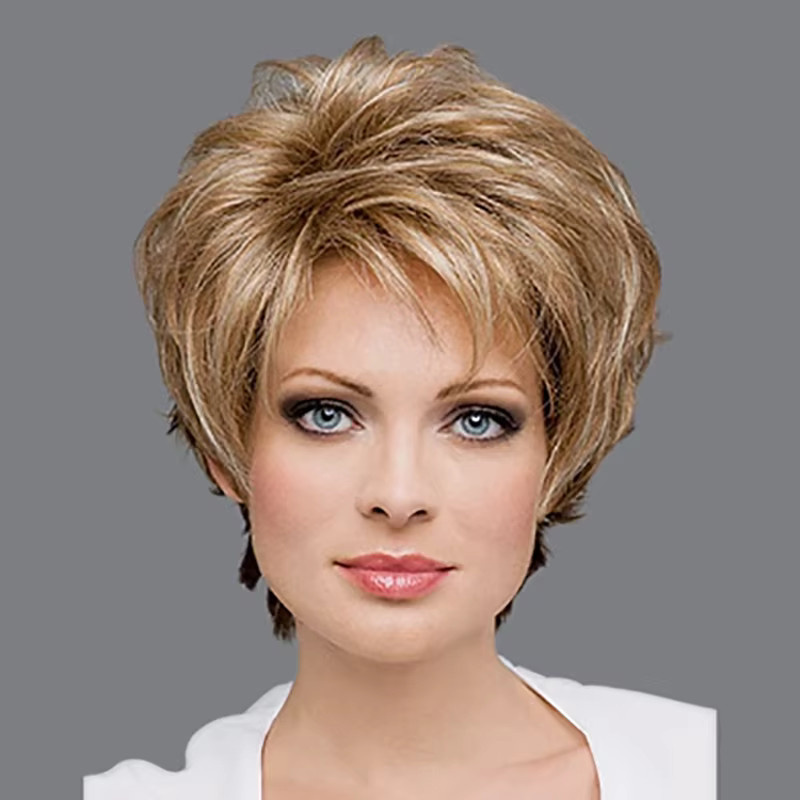 HAIRJOY Perücke, kurze lockige Kunsthaarperücke für Damen, hitzebeständig - Bild 1