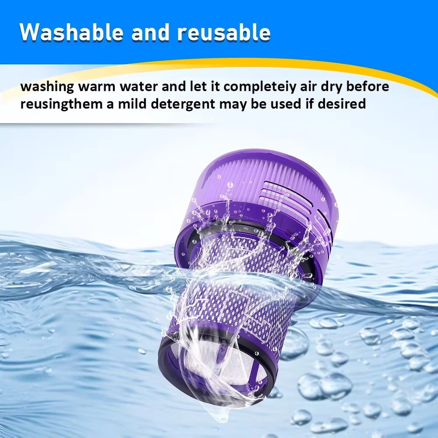 Waschbarer HEPA-Ersatzfilter für Dyson V12 Detect Slim und V12 Slim SV20 Akku-Staubsauger in Purple - Bild 2
