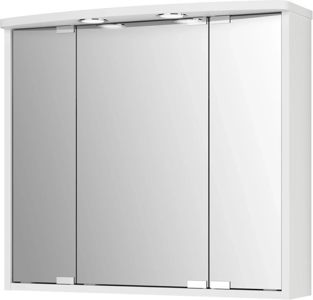 Jokey Spiegelschrank Lumo in Weiß Hochglanz mit LED-Beleuchtung und Steckdose, B/H: 60,3 x 67,4 cm - Bild 1