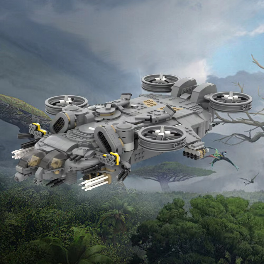 GOBRICKS Avatarot Drachen Angriff Schiff Modell Bausteine in Grau - Bild 3