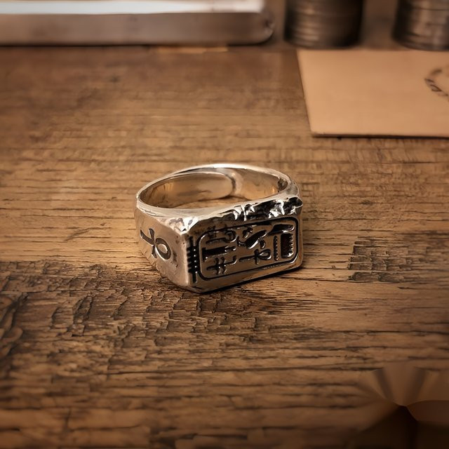 LENNIK Ring, versilbertes Kupfer, Herren, verstellbar - Bild 1