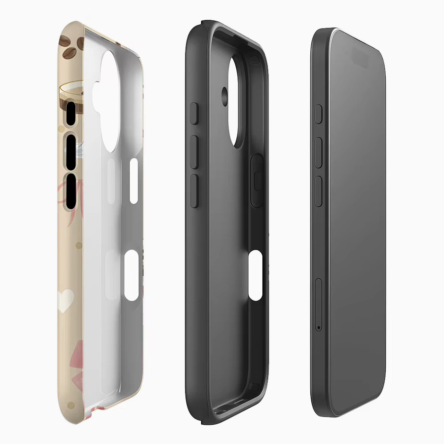 Handyhülle mit Kaffeegetränken und Schleifen für Apple iPhone 17 16 15 14 13 12 Pro Max Plus mit doppelschichtiger Rückseite - Bild 2