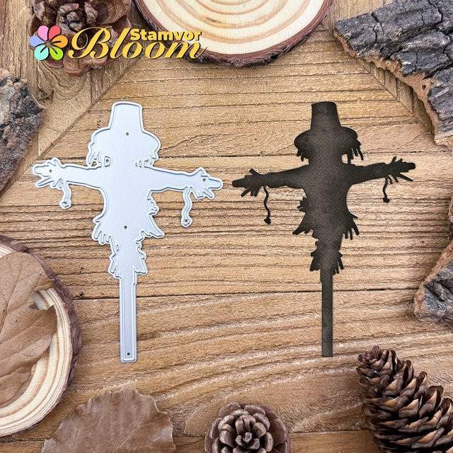 Metall Stanzform Retro Bauernhof Vogelscheuche Silber für Scrapbooking und Dekorative Prägung - Bild 1