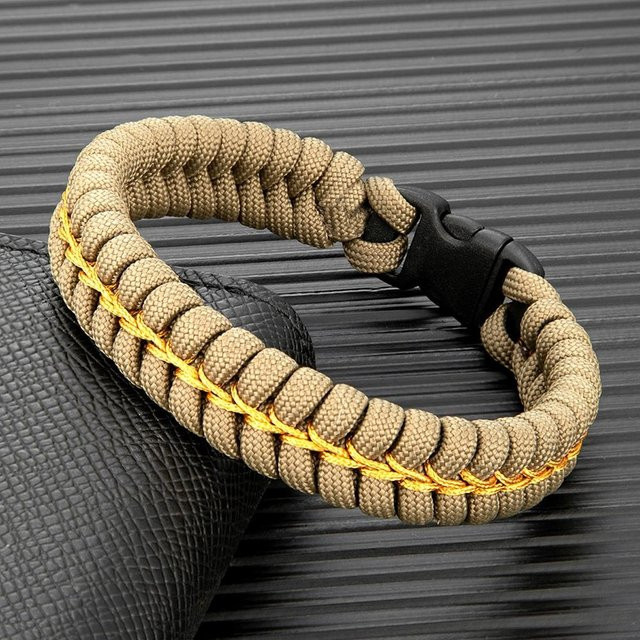 Paracord Survival Armband, braun, Kunststoff, Unisex - Bild 1