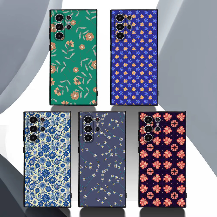 Samsung Galaxy S25 S24 S23 S22 S21 S20 Ultra Plus Schutzhülle mit Koreanischem Blumenmuster Matt Soft Cover Funda - Bild 3