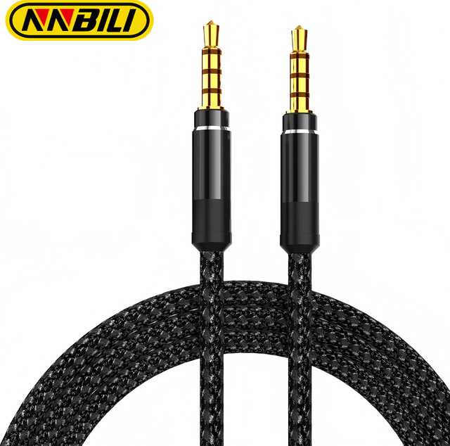NNBILI AUX-Audiokabel 3,5 mm Klinke mit Nylongeflecht, Blau, Länge: 1,5 m - Bild 1