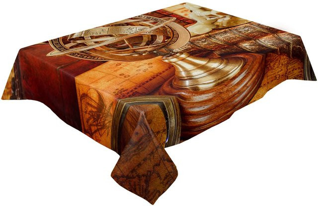 4er-Set Wasserdichte Tischsets mit Bücher Karte und Kompass Motiv von Your Warm Home, Rechteckig, Mehrfarbig, B: 33 cm, T: 48 cm - Bild 1