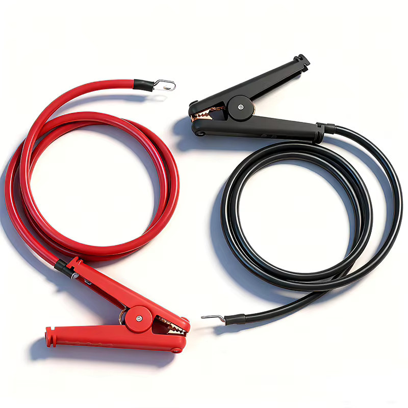 Auto-Starthilfekabel mit Krokodilklemmen und 10AWG Silikon-Flexkabel in Rot und Schwarz, Länge: 1 m, inklusive SC-Ringklemme - Bild 6