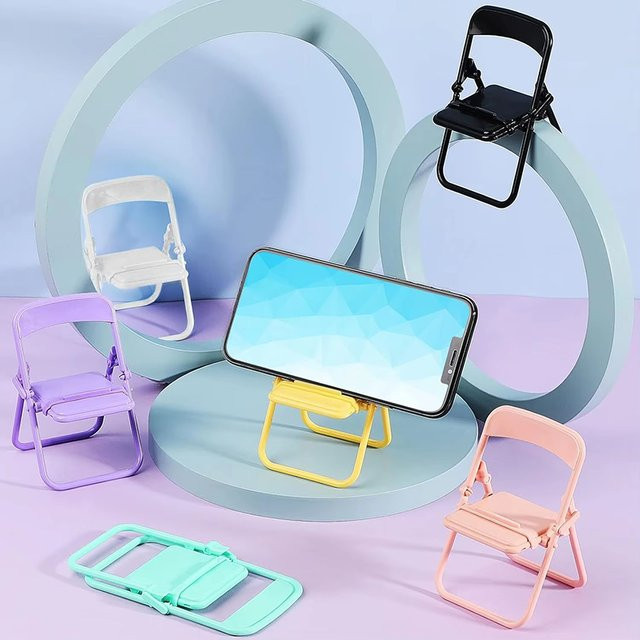 Tragbarer faltbarer Smartphone-Ständer in Grün als Desktop-Dekoration für iPhone und Huawei - Bild 1