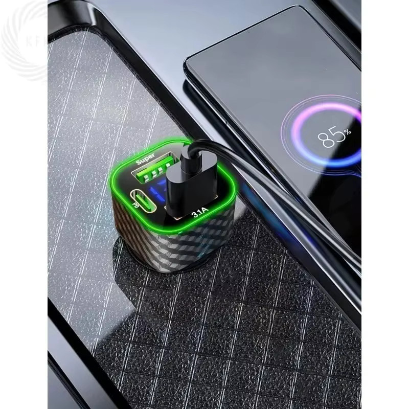 Honor 4 in 1 Display-Schnellladeadapter mit USB-A und USB-C Dual PD Ladegerät in Schwarz - Bild 4