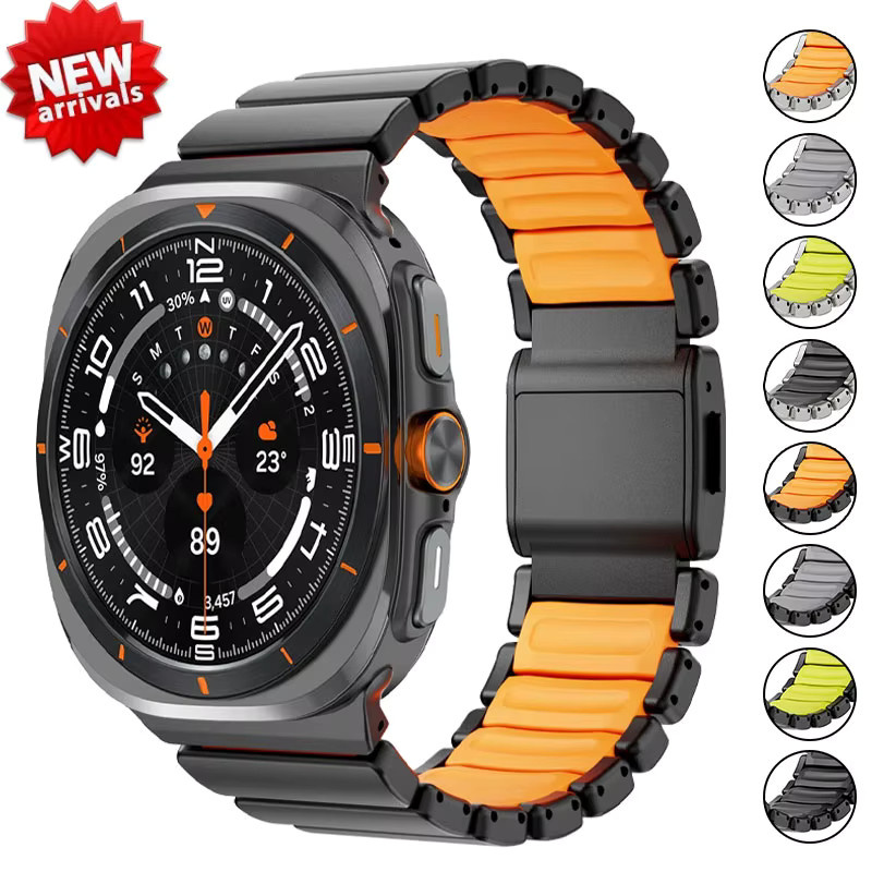 CAOWTAN Uhrenarmband Silikon, Titan, orange, Samsung Galaxy Watch - Bild 1