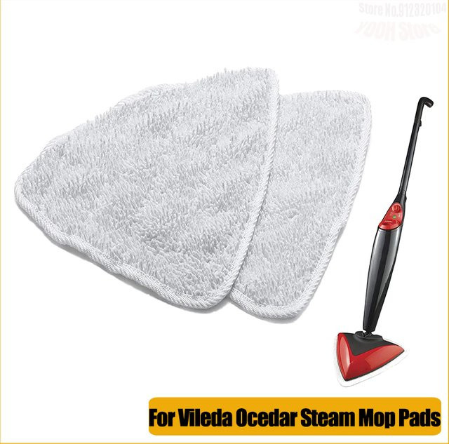 Vileda Mikrofaser-Dampfmopp-Pads in Weiß, dreieckige Ersatztücher für Dampfreiniger, Breite: 34,5 cm - Bild 1