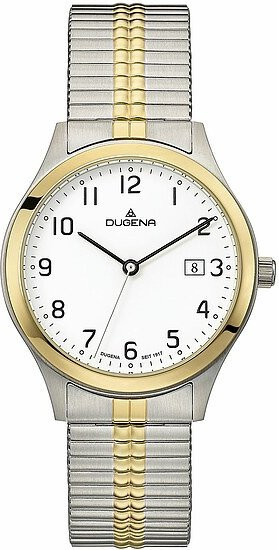 Dugena Analoguhr, Quarz, Edelstahl, Bicolor, 37 mm, Herren - Bild 1