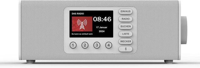 Hama Digitalradio DR2002BT mit FM/DAB/DAB+/Bluetooth® RX, Radiowecker und Stereo-Funktion in Weiß - Bild 1
