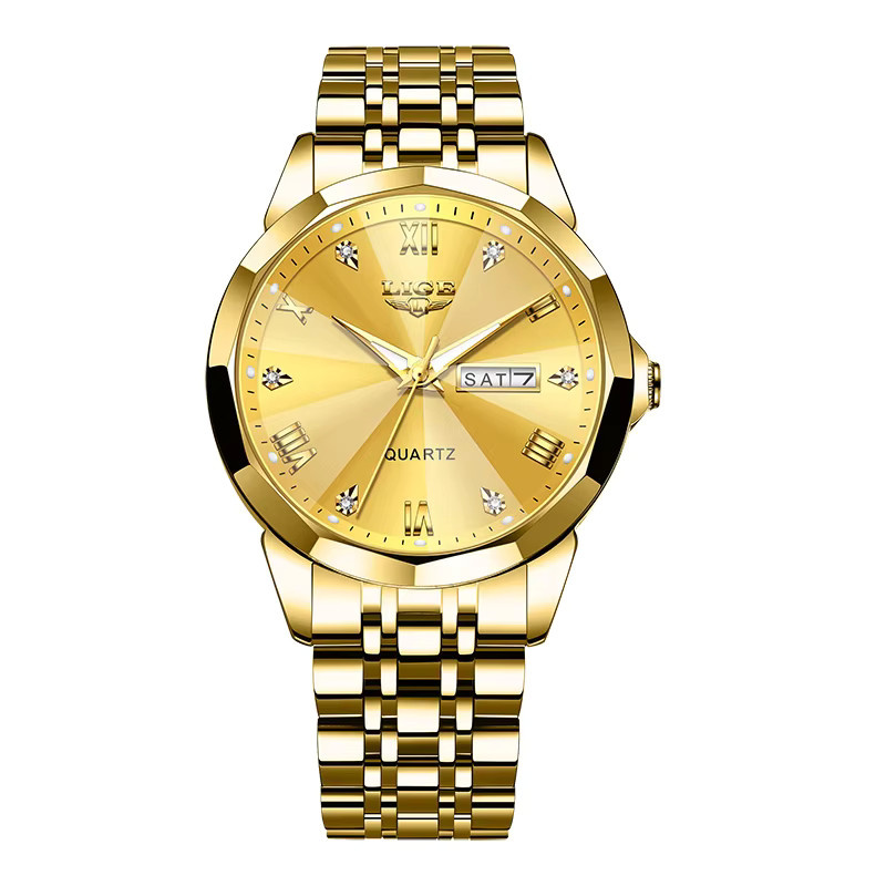 LIGE Armbanduhr, Diamant, Gold, Edelstahl, Quarz, Damen - Bild 5