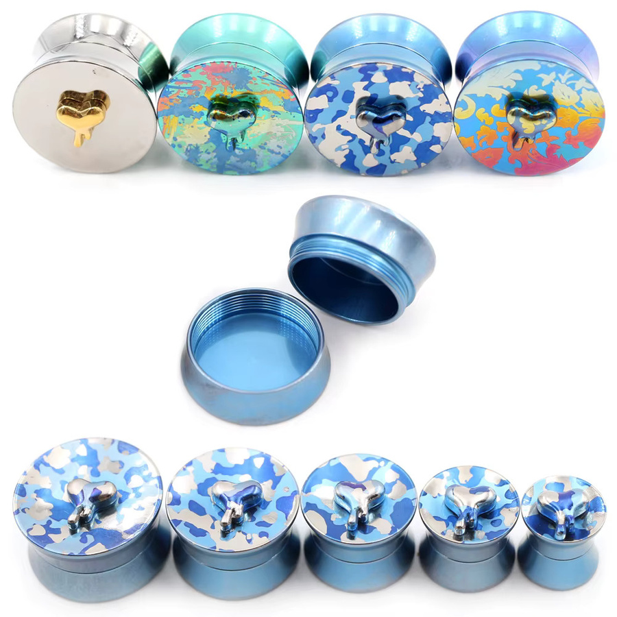 Alisouy Ohr Tunnel Plugs Herz Camouflage, Titan, Bunt, Unisex - Bild 2