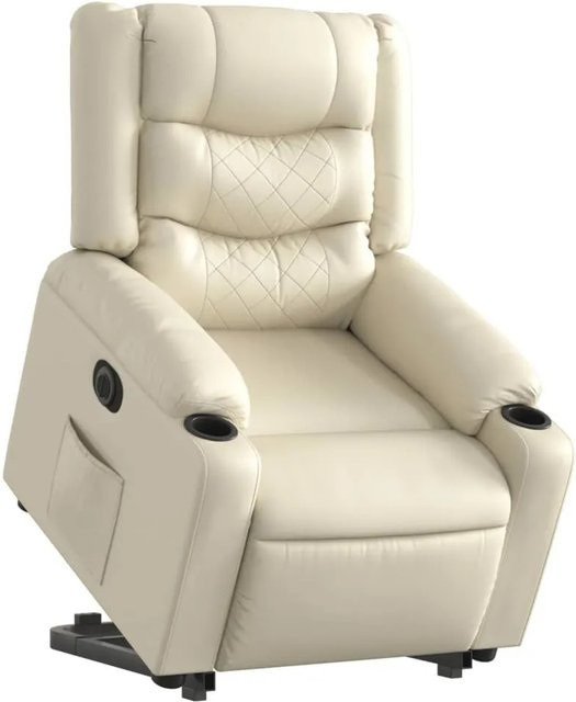 vidaXL Relaxsessel mit elektrischer Aufstehhilfe in Creme aus Kunstleder - Bild 1