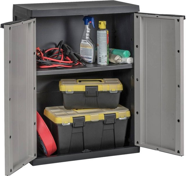 Toomax Kunststoffschrank Grau mit Regalböden B/H/T: 65 x 85 x 37 cm - Bild 1