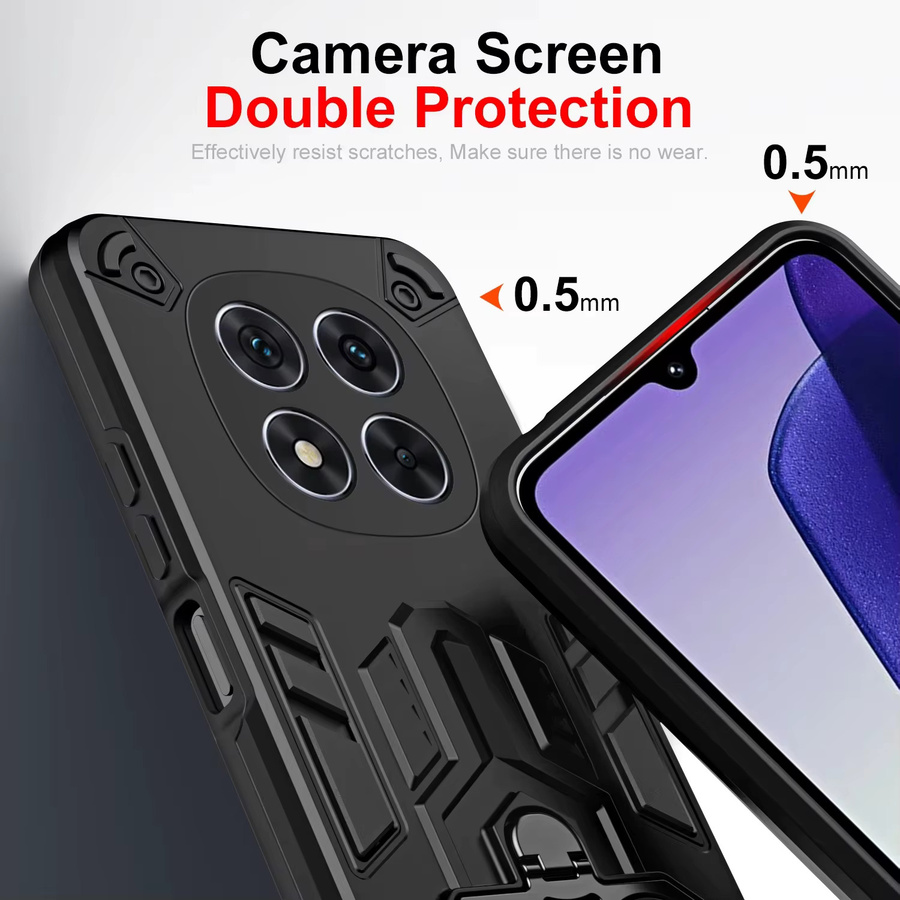 Stoßfeste Schutzhülle für Xiaomi Redmi Note 14 Pro 5G / 14 Pro+ / 14 A3 Pro / 14C / A5 mit Metallring in Schwarz - Bild 4