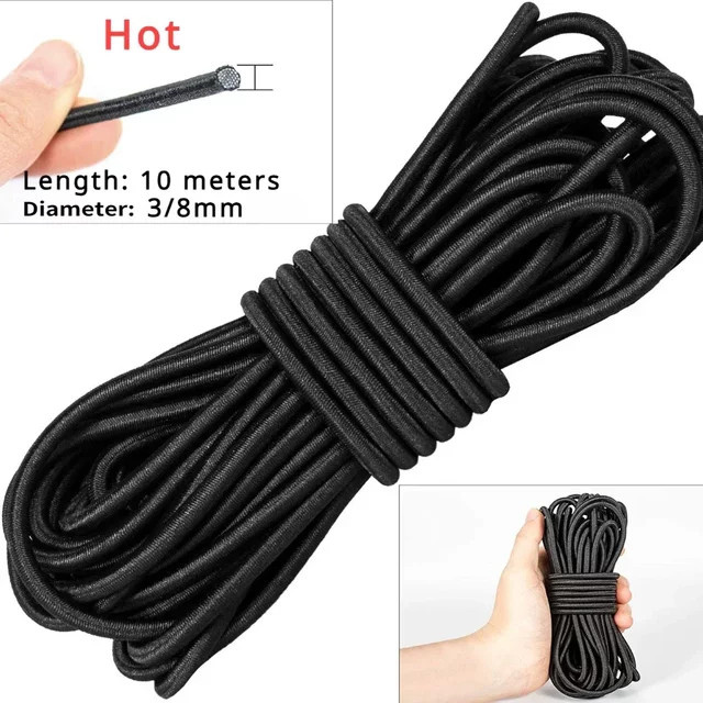 Elastisches Rundum-Gummiseil in Schwarz für DIY, Nähen und Kunstprojekte, Kunststoffbeschichtet - Bild 1