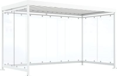Überdachungssystem WSM Köln K4 in Verkehrsweiß, B/T/H: 419,5 x 216,5 x 251,0 cm, lichte Höhe: 236,0 cm - Bild 1