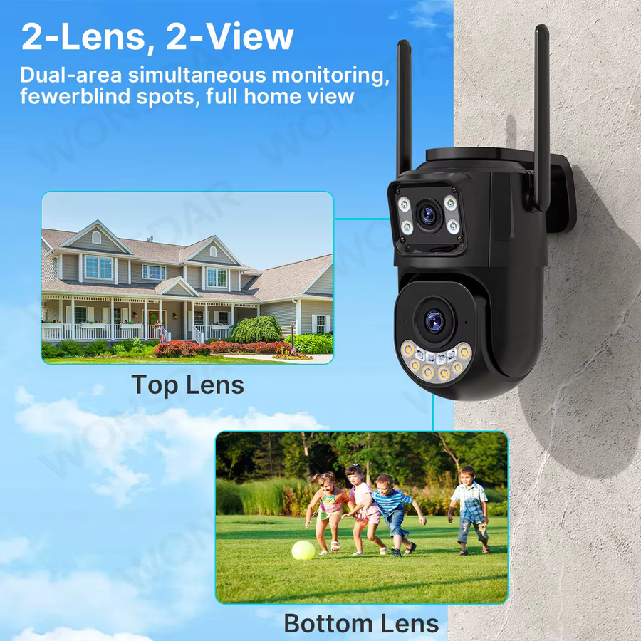 WONSDAR WiFi IP Outdoor Überwachungskamera mit 2,4 GHz & 5 GHz, PTZ Sicherheitsschutz mit Auto Tracking und Nachtsicht, iCsee CCTV Kamera - Bild 3