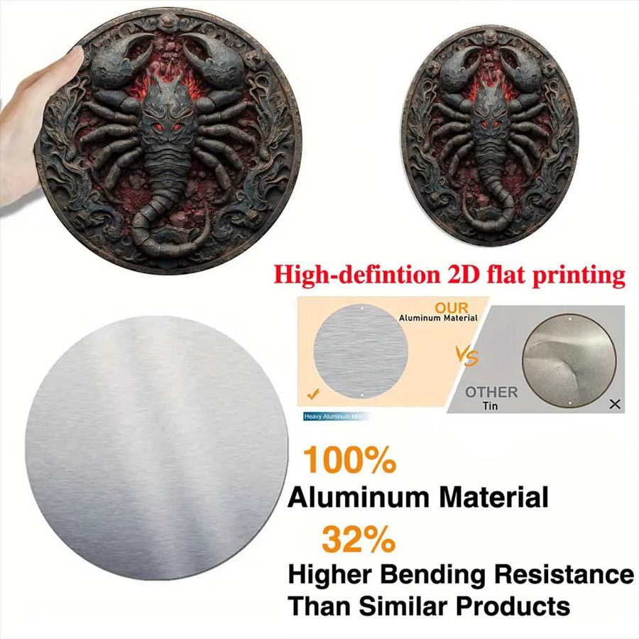 CIFBUY Rundes Sternzeichen Skorpion Wandkunst aus Aluminium, Durchmesser: 20,32 cm - Bild 3