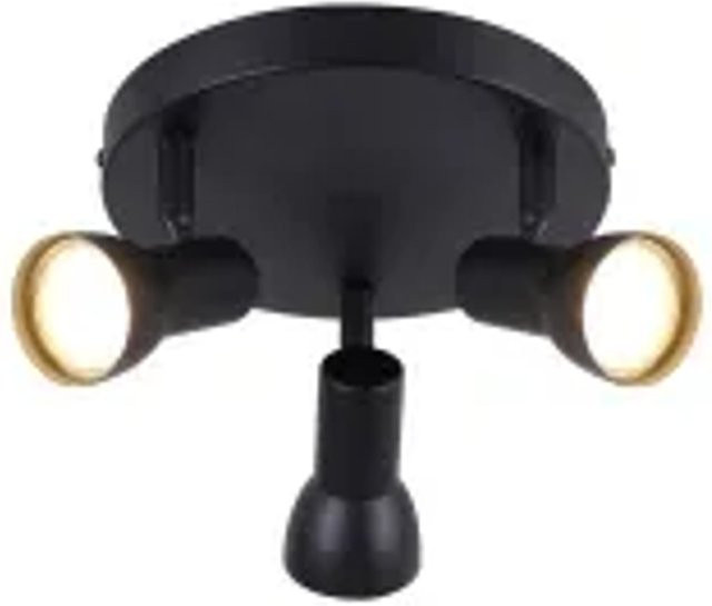 NETTLIFE Deckenleuchte aus Metall in Schwarz, moderne LED-Pendelleuchte mit GU10 Fassung, rund, Durchmesser: 19,0 cm, Höhe: 13,5 cm - Bild 1