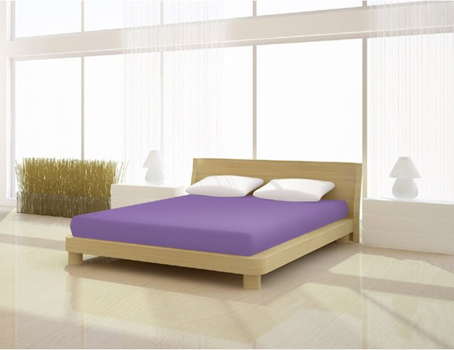 Mr. Sandman Spannbetttuch Fein Jersey de luxe in Lila, B/T: 90 x 100 x 200 cm - Bild 1