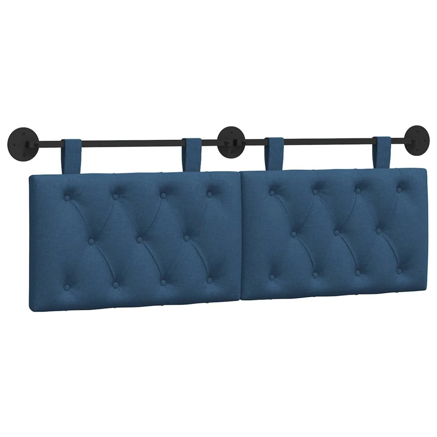 vidaXL Wandmontiertes gepolstertes Paneel in Blau mit gepunktetem Stoff, B/H/T: 150 x 55 x 7 cm - Bild 2