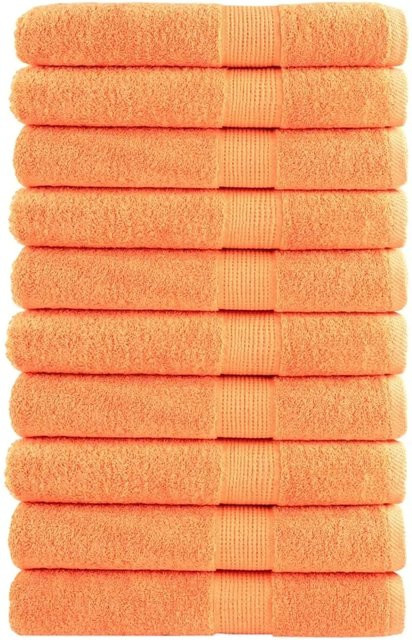 vidaXL Premium-Saunatücher 10er Set aus 100% Baumwolle, Orange, B: 80 cm, L: 200 cm, 600g/m2 - Bild 1