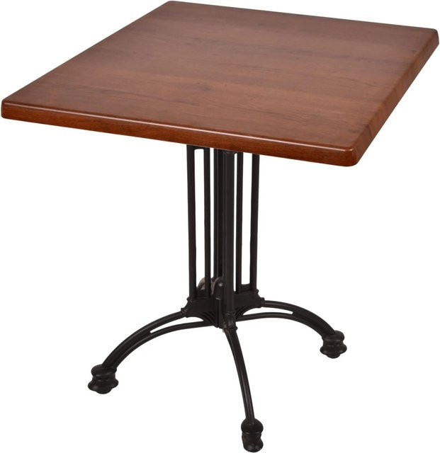 DELUKE Bistrotisch JELENA quadratisch Dunkelbraun B/T/H: 70 x 70 x 61 cm - Bild 1