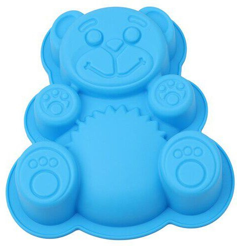 PEISI BAKING Silikonform 3D Bär in Navy Blau, Kuchenform für Fondant und Backwerkzeuge, B/T/H: 16,0 x 13,0 x 2,5 cm - Bild 1