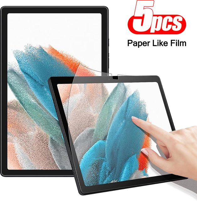 5 Stück Papiergefühl Displayschutzfolie für Samsung Galaxy Tab A9 A8 A7 Lite A 10.1 S9 S8 Plus S7 FE S6 Lite S5e transparent - Bild 1
