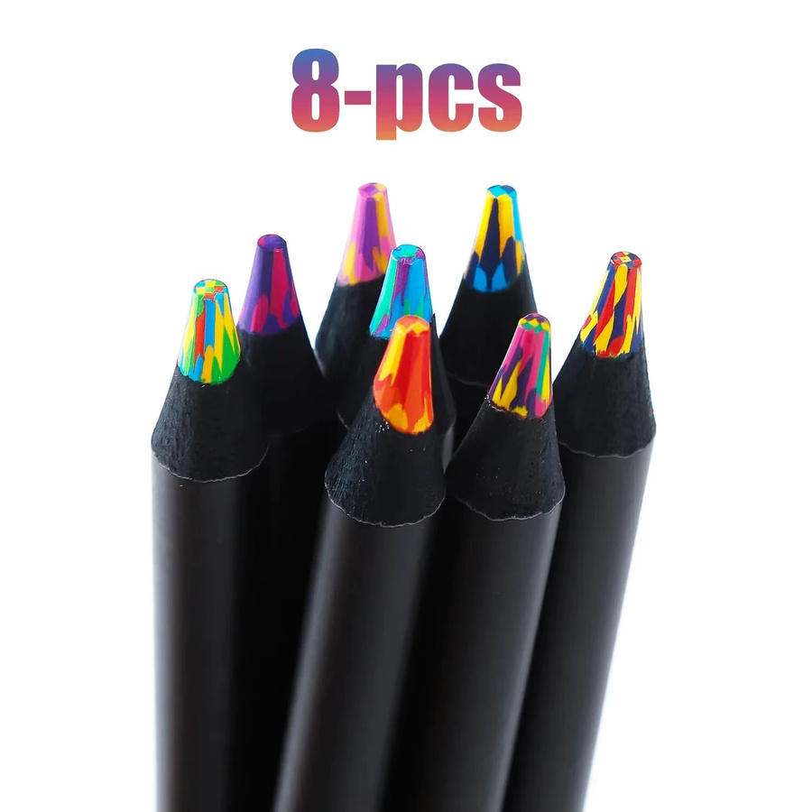 8-teiliges Regenbogen Buntstift-Set aus Holz in Mehrfarbig für Kinder zum Zeichnen - Bild 4