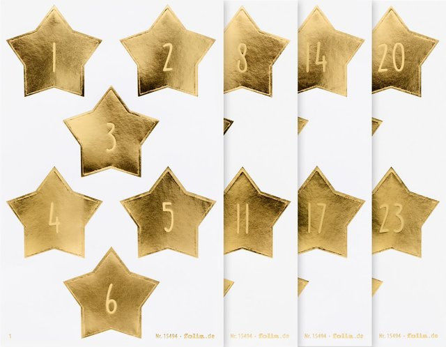 Adventskalendersticker Stars Gold - Bild 1