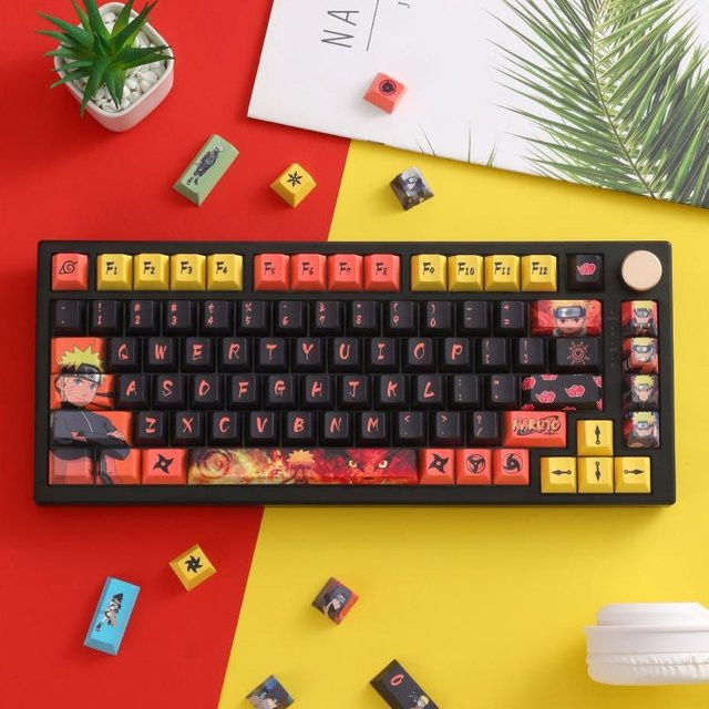 Bandai Naruto Tastaturkappe Uzumaki Naruto Cartoon Design in Transparent Multicolour für mechanische Tastaturen - Bild 1