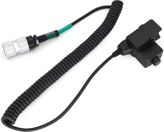 Mixingtime PTT-Systemkabel mit 6-poligem NATO-Stecker für U94-Headsets und PRC-152-Radios in Schwarz - Bild 1